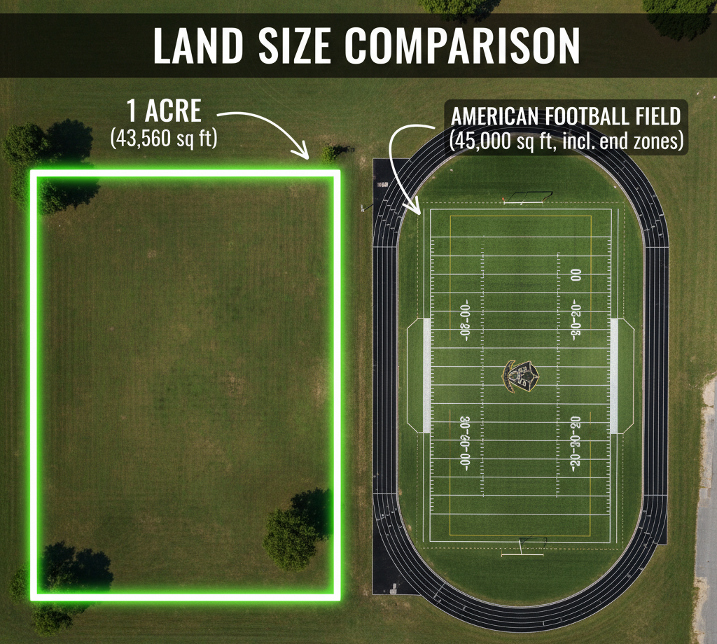 1 Acre to Football Field