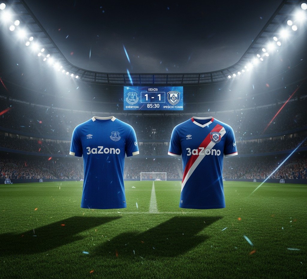 Posiciones de Everton FC Contra Ipswich Town Football Club
