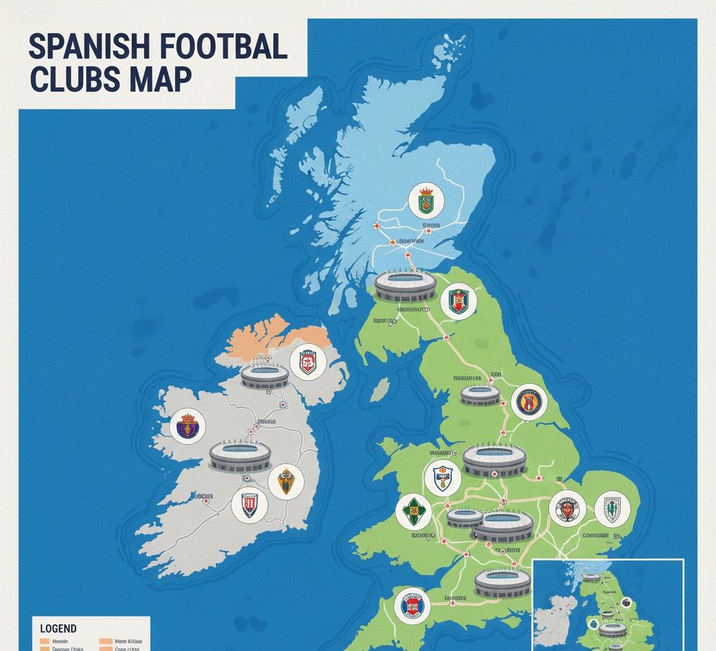 Map of Spanish Football Clubs