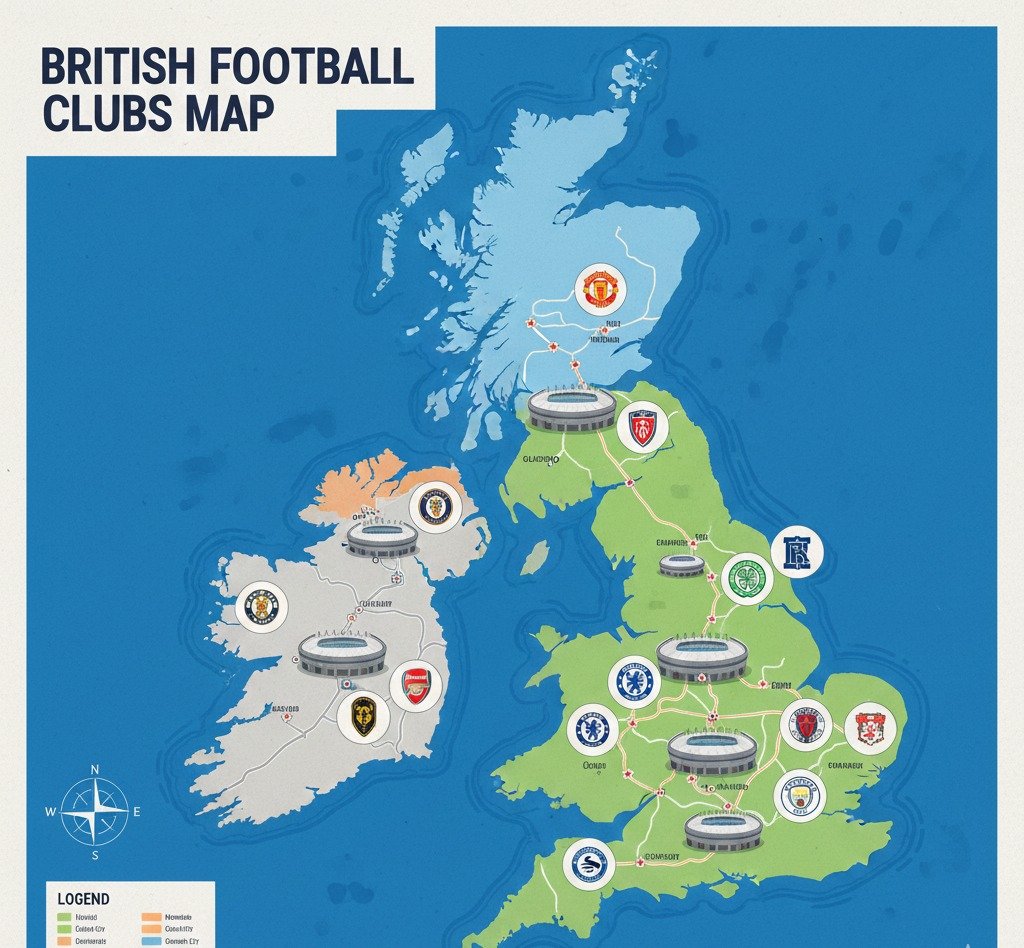 Map of British Football Clubs