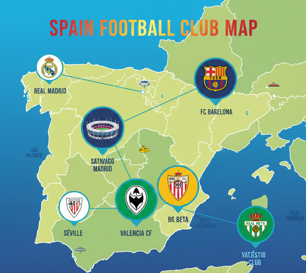 Spain Football Club Map