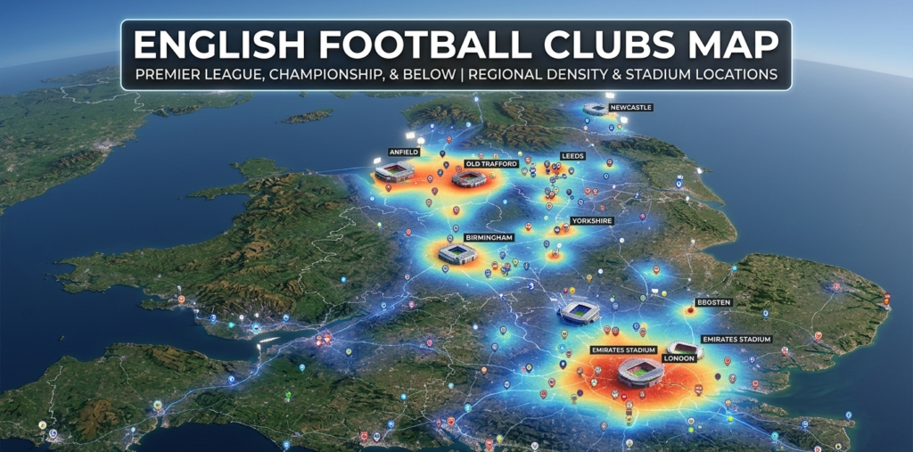 English Football Clubs Map
