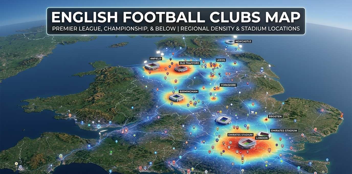Efl Map English Football Clubs Map