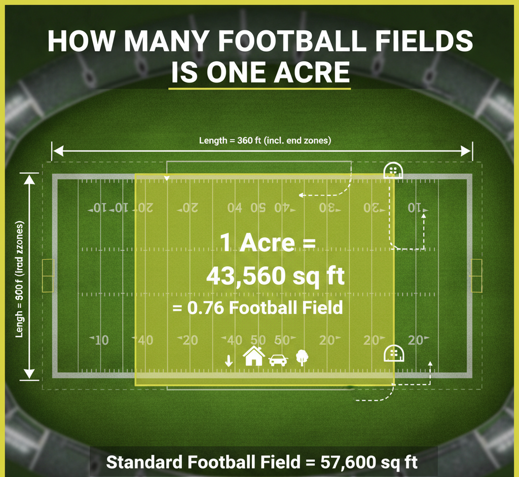 How Many Football Fields Is One Acre
