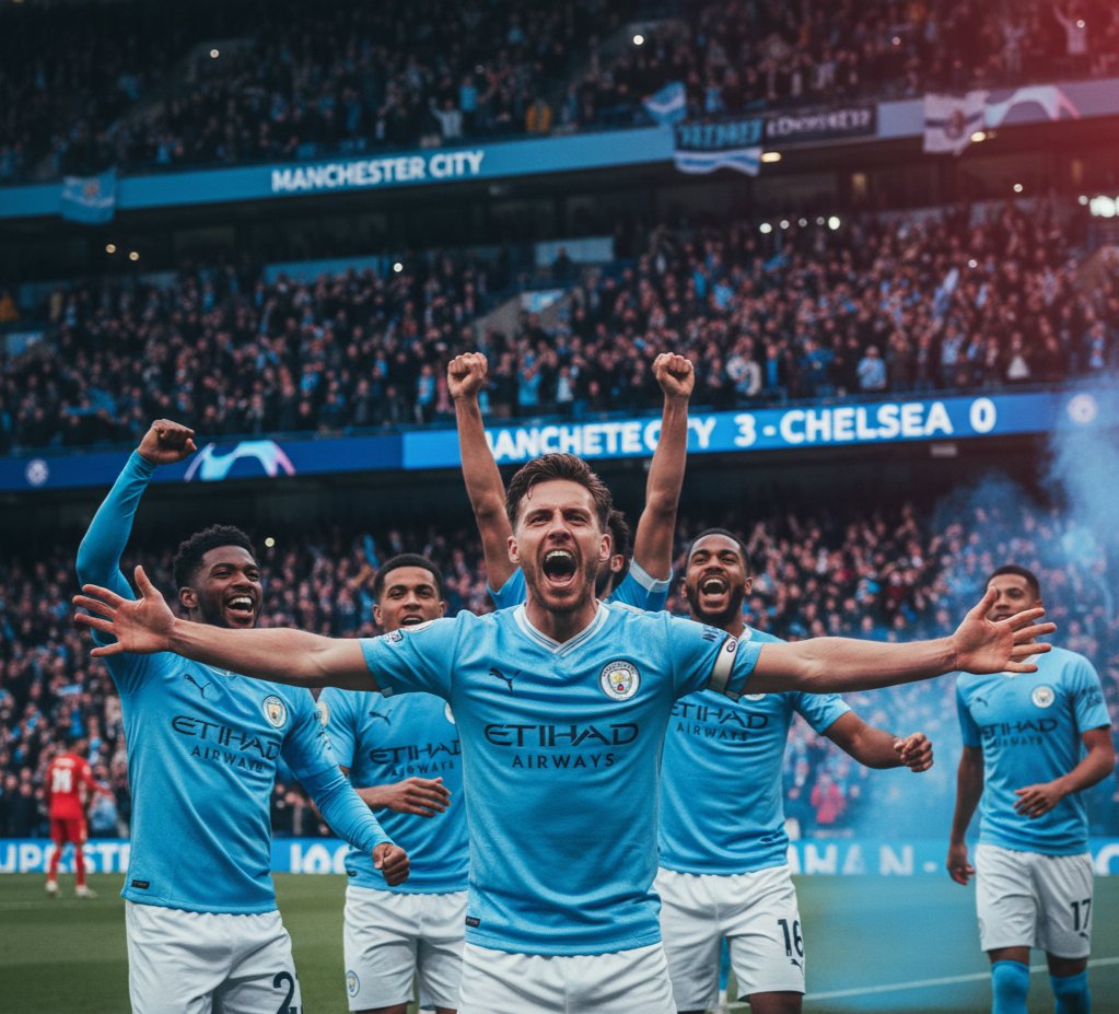 Manchester City Narrows Title Gap with Dominant 3-0 Win Against Chelsea