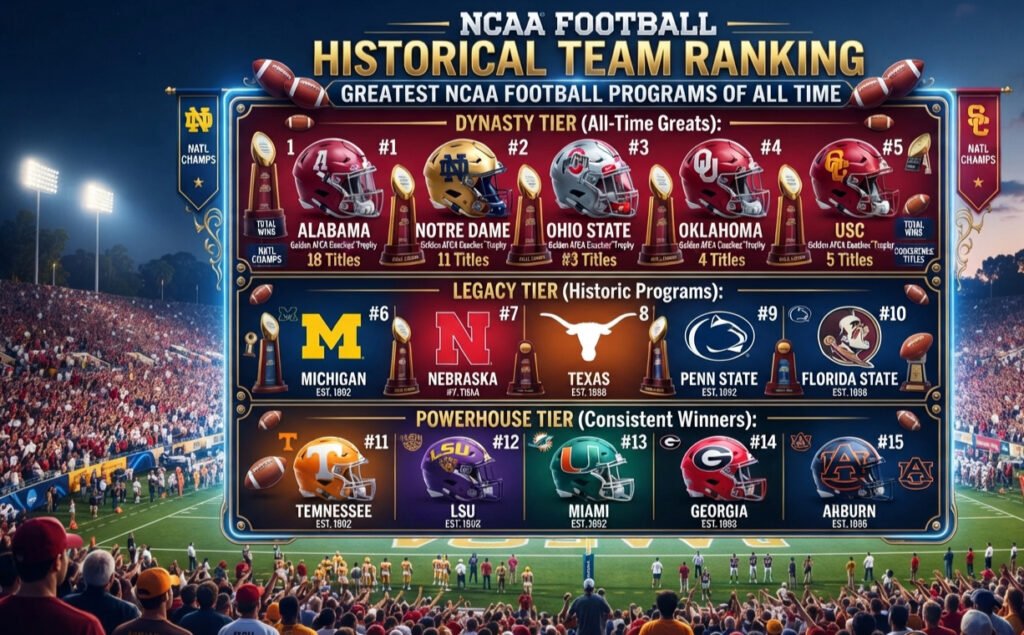 NCAA Football Historical Team Ranking