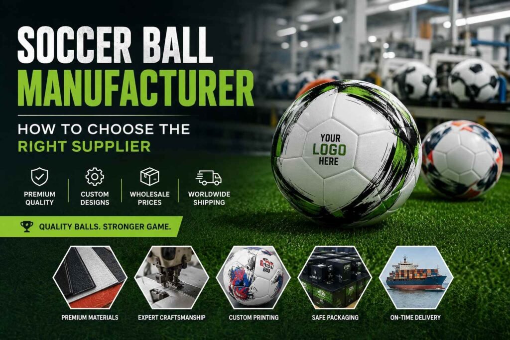 Soccer ball manufacturer producing professional soccer balls